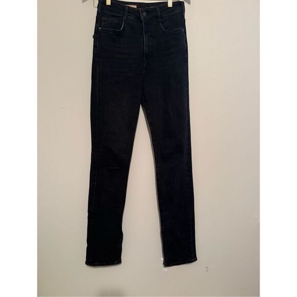 Anthropologie Pilcro and Letterpress Black Jeans Split Leg Hem size 27- LIKE NEW - Picture 1 of 14